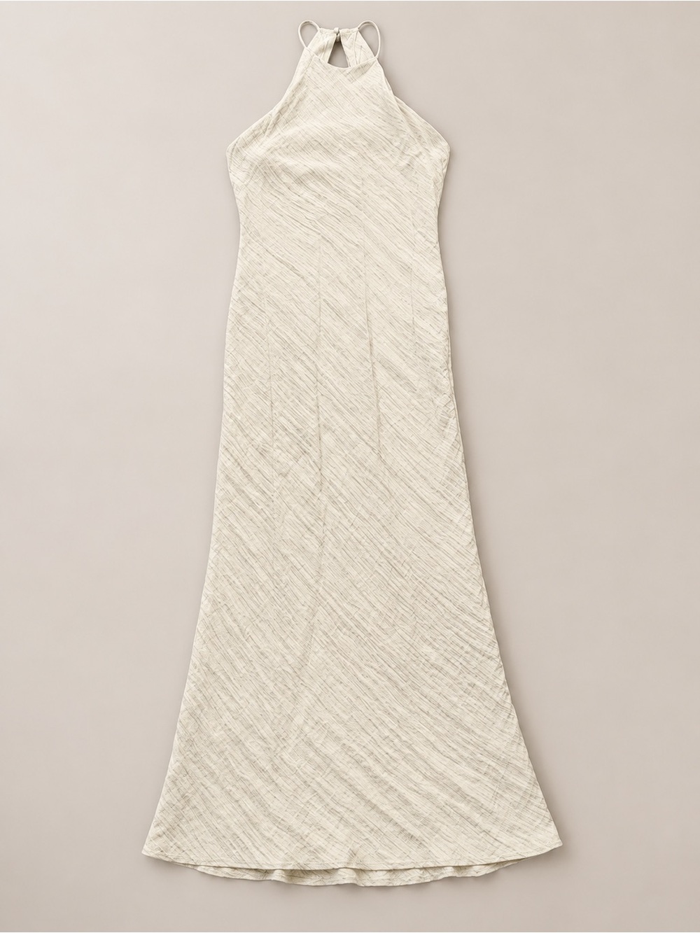 Zara Wrinkle Effect Halter Maxi Dress